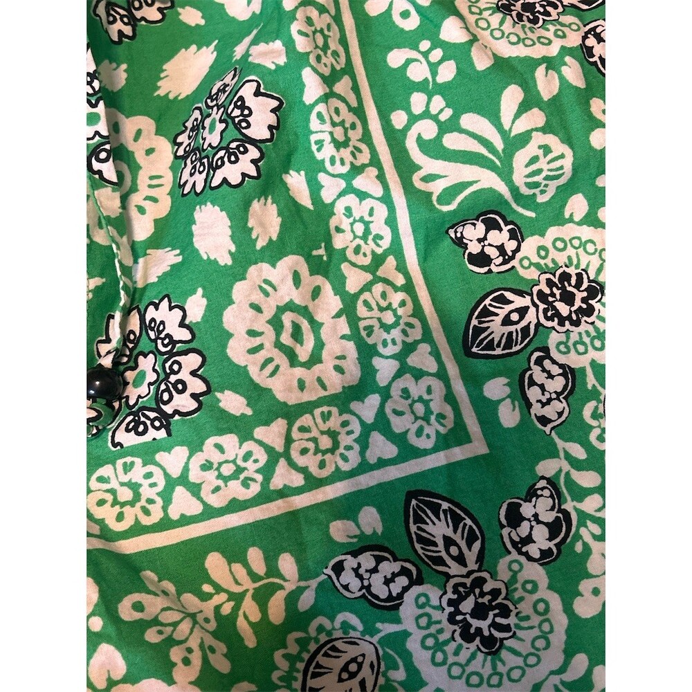 Zara Shorts Womens size Small Green Bandana Floral High Waisted Pull On - Picture 4 of 8